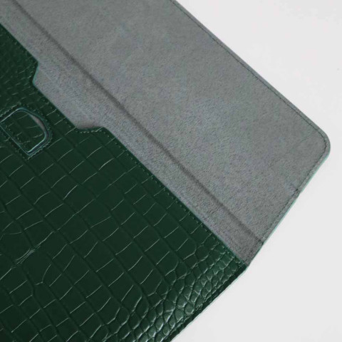 Чехол-папка Crocodile Leather Sleeve для MacBook Pro 14" M1 (2021) Green Чехол-папка Crocodile Leather Sleeve для MacBook Pro 14" M1 (2021) Green